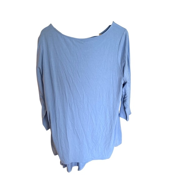The Limited women’s 1X Blue Side Gather Rayon Knit Stretch Career Asymmetric - Picture 6 of 11
